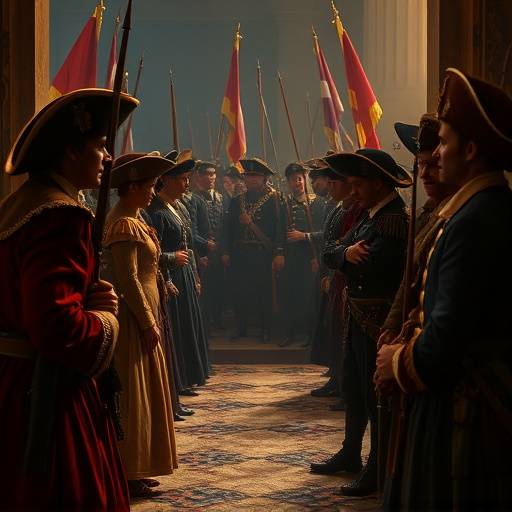 Affiche de la série 'Chroniques de la Révolution' représentant des scènes de la Révolution Franäaise avec des personnages en costumes d'époque.