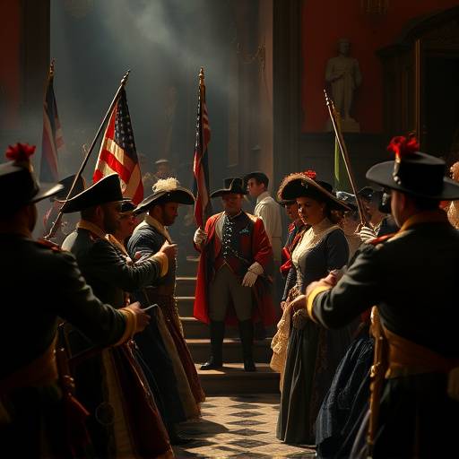 Affiche de la série 'Chroniques de la Révolution' représentant des scènes de la Révolution Franäaise avec des personnages en costumes d'époque.