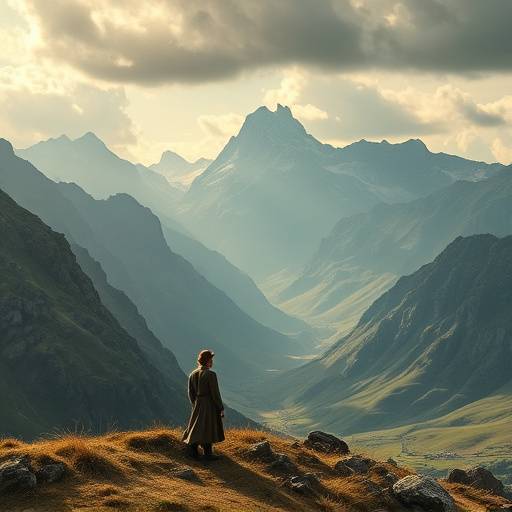 Affiche de la série 'Le Secret des Alpes' montrant des paysages montagneux et des personnages en tenues d'époque.