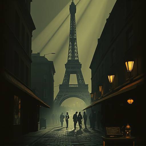 Affiche de la série 'Les Ombres de Montmartre' mettant en scène une intrigue policière dans le Paris historique