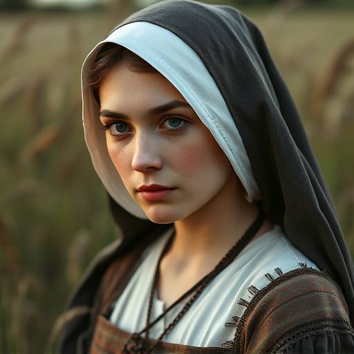 Portrait d'Élodie Girard dans le rôle de Thérèse de Lisieux, une paysanne